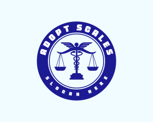 Medical Caduceus Scale logo design