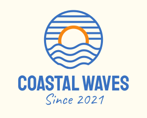 Sunset Wave Beach logo design