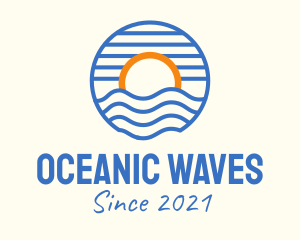 Sunset Wave Beach logo design