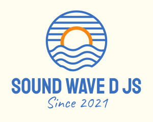 Sunset Wave Beach logo design