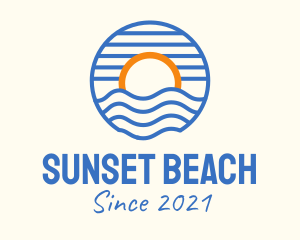 Sunset Wave Beach logo design