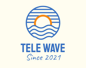 Sunset Wave Beach logo design