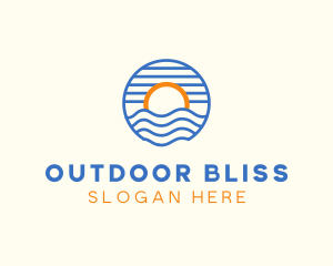 Sunset Wave Beach logo design