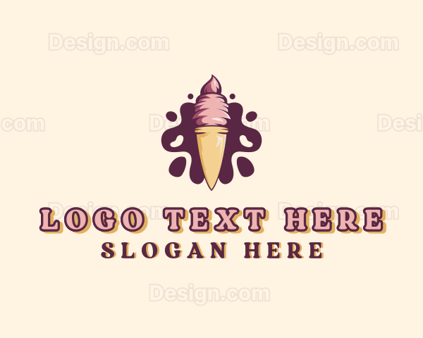 Ice Cream Sundae Dessert Logo