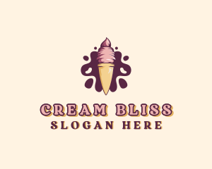 Ice Cream Sundae Dessert  logo design