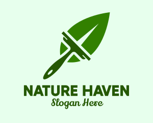 Natural Leaf Squeegee  logo design