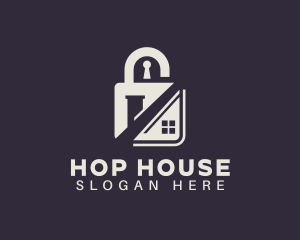 House Security Padlock logo design