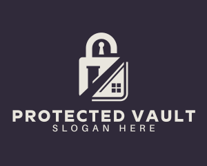 House Security Padlock logo design