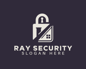 House Security Padlock logo design