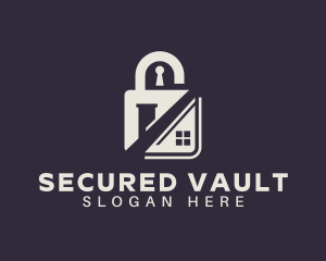 House Security Padlock logo design