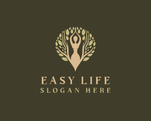 Organic Woman Tree Wellness logo design