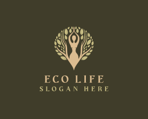 Organic Woman Tree Wellness logo design