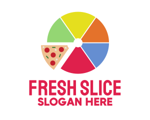 Pizza Slice Pie Chart logo design