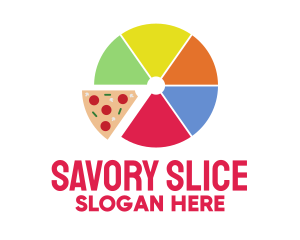 Pizza Slice Pie Chart logo design