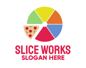 Pizza Slice Pie Chart logo design