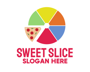 Pizza Slice Pie Chart logo design