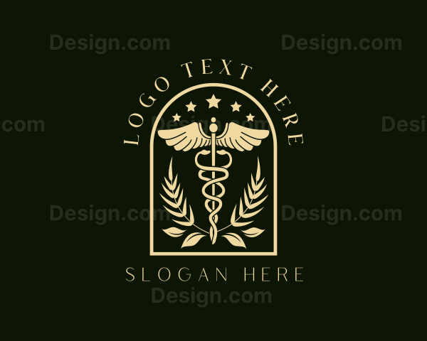 Medicine Caduceus Staff Logo