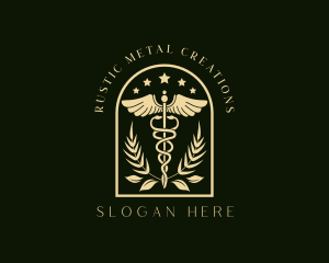 Medicine Caduceus Staff Logo