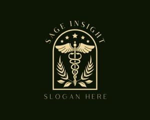 Medicine Caduceus Staff Logo