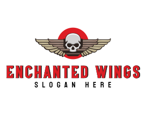 Undead Skull Wing logo design