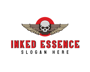 Undead Skull Wing logo design