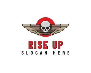 Undead Skull Wing logo design