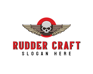 Undead Skull Wing logo design