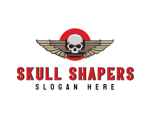 Undead Skull Wing logo design