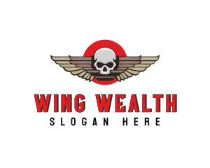 Undead Skull Wing logo design