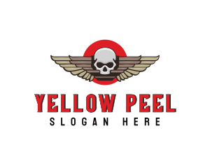 Undead Skull Wing logo design