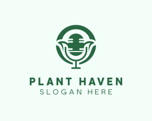 Plant Mic Gardener logo design