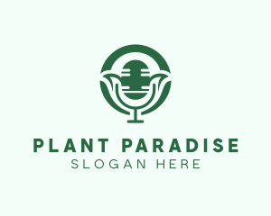 Plant Mic Gardener logo design