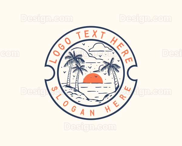 Tropical Beach Sea Logo