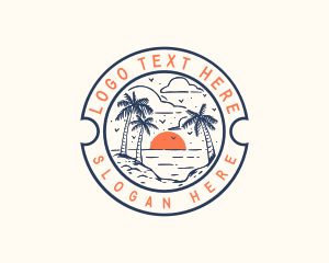 Tropical Beach Sea Logo