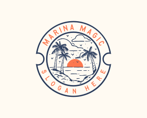 Tropical Beach Sea logo design