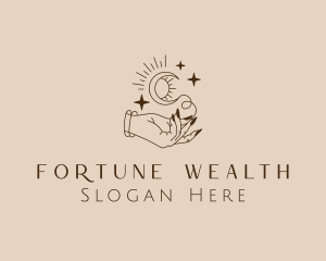 Magical Fortune Teller Hand logo design