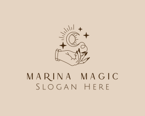 Magical Fortune Teller Hand logo design