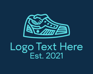 Blue Sneaker Shoelace Hand  logo