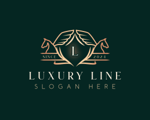 Luxury Pegasus Stallion logo design