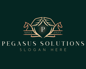 Luxury Pegasus Stallion logo design