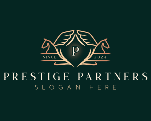 Luxury Pegasus Stallion logo design