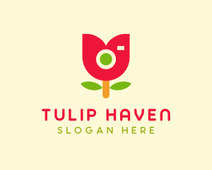 Cute Tulip Camera logo design