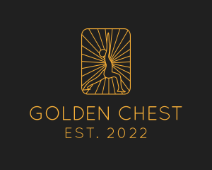 Golden Yoga Exercise  logo design