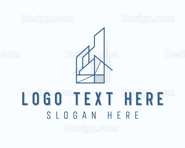 Blueprint Architect Construction Logo