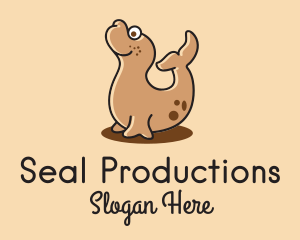 Happy Cute Seal  logo