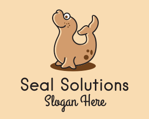 Happy Cute Seal  logo