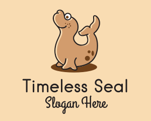 Happy Cute Seal  logo design