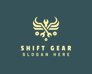 Gear Wrench Wings Repairman logo design