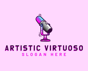 Microphone Podcast Multimedia logo design