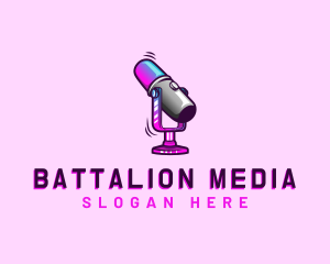 Microphone Podcast Multimedia logo design